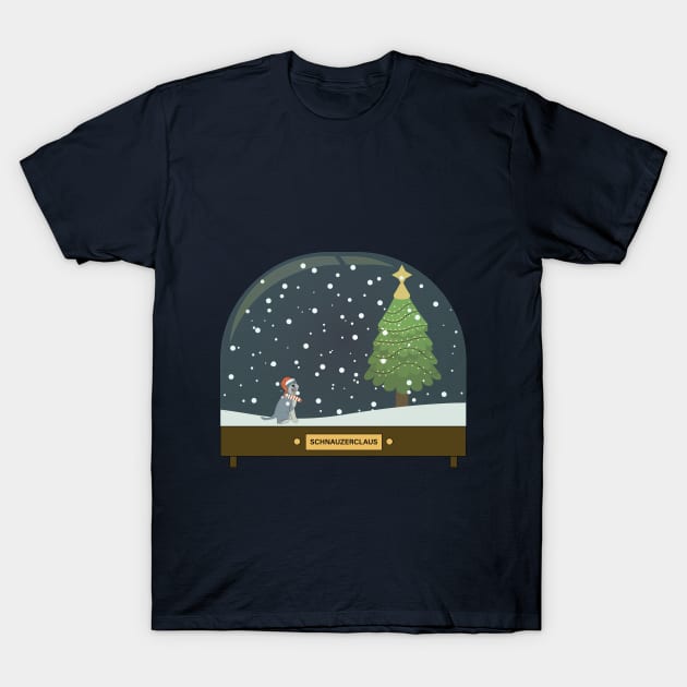 Schnauzer Snowglobe T-Shirt by t3od0ra